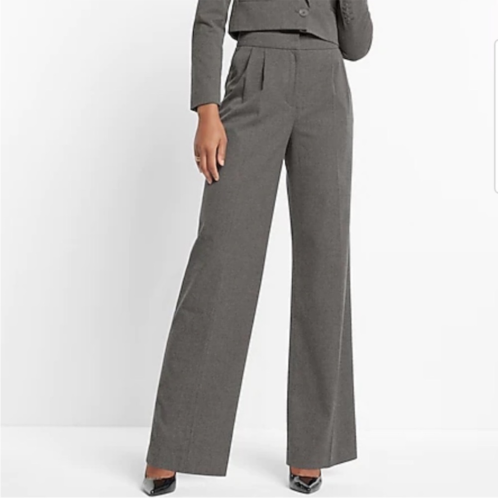 NWT SUPER HIGH WAISTED DOUBLE PLEATED WIDE LEG PANT